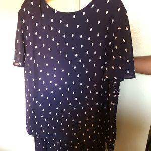 A beautiful navy blue polka dot 2 set